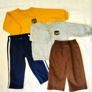 18 mos Sweatshirt and Knit Pants bundle 4 pcs